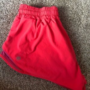 Neon Pink Lulu Lemon Hotty Hot Shorts 2.5”